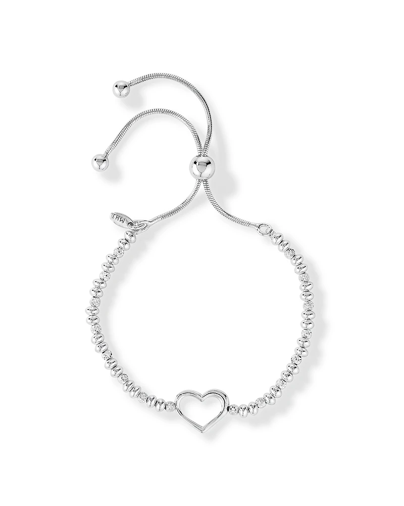 23cm (9.5") Heart Bracelet In Sterling Silver