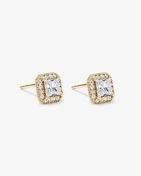 Boucle d’oreille halo en vermeil 18 ct avec zirconiums cubiques