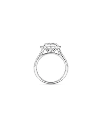 Bague en or blanc 10 carats sertie d'un diamant rond brillant de synthèse 2,00