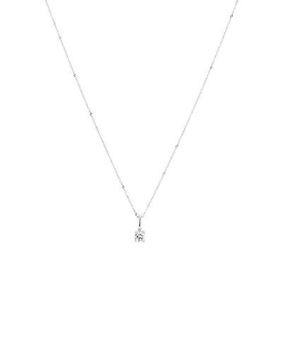 0.30 Carat TW Round Brillaint Laboratory -Grown Diamond Solitaire Pendant Necklace in 10kt White Gold