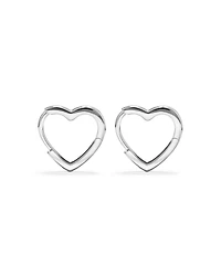 11mm Heart Shape Huggie Earrings in Sterling Silver