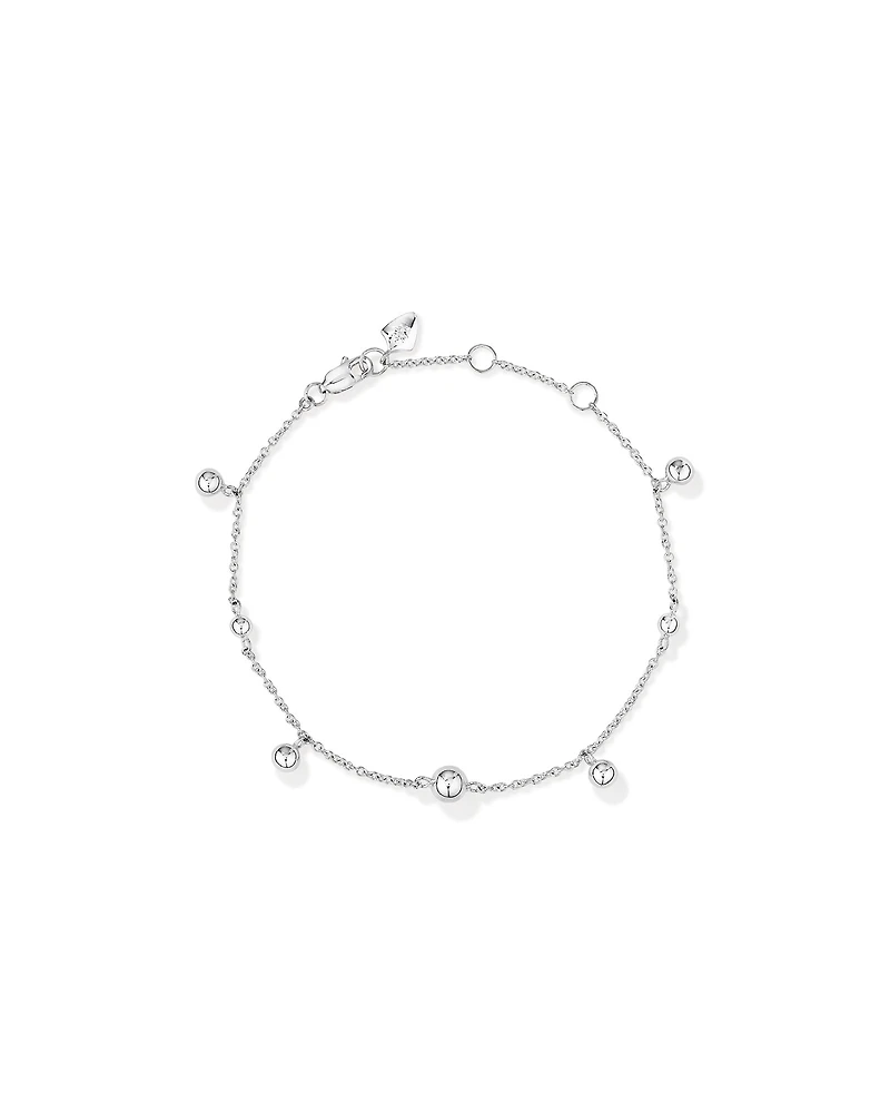 20cm (8") Bead Station Bracelet in Sterling Silver