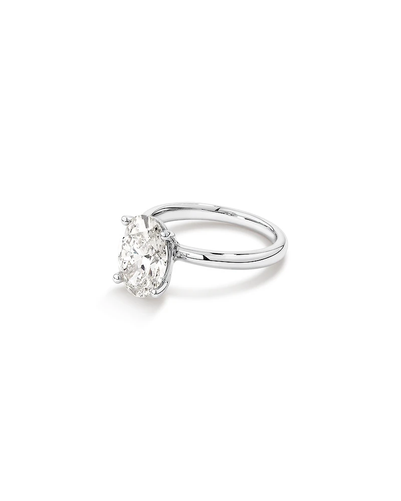 3.00 Carat TW Oval Cut Laboratory-Grown Diamond Solitaire Engagement Ring in Platinum