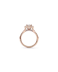 2.15 Carat TW Oval Halo Laboratory-Grown Diamond Ring 14kt Rose Gold