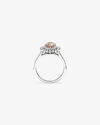Morganite Lacy Halo Ring with .50TW of Diamonds in 10kt White Gold