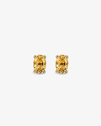Oval Citrine Stud Earrings in 10kt Yellow Gold
