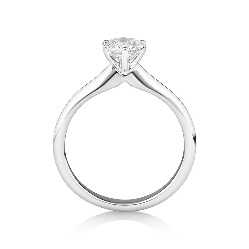 Certified Solitaire Engagement Ring with a 0.75 Carat TW Diamond in 18kt White Gold