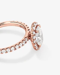 1.78 Carat TW Oval Laboratory-Grown Diamond Halo Engagement Ring in 14kt Rose Gold