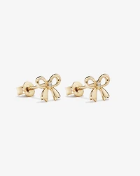 Cubic Zirconia Bow Stud Earrings in 10kt Yellow Gold