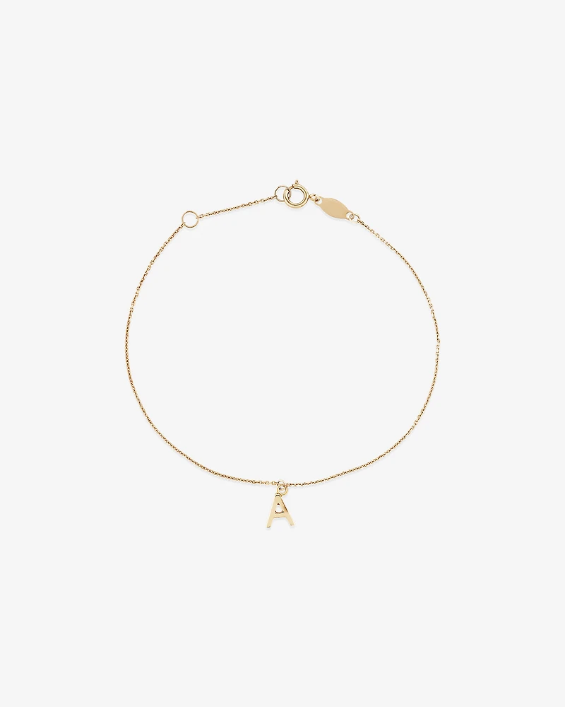 19cm (7.5") A Initial Bracelet in 10kt Yellow Gold