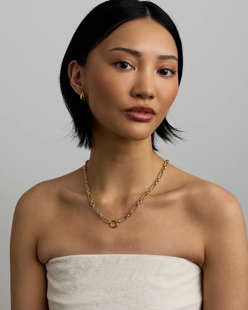 Chaîne trombone torsadée de 50 cm (20 po) en or jaune 10 ct