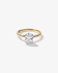 1.75 Carat TW Oval Cut Lab-Grown Diamond Solitaire Engagement Ring in 14kt Yellow and White Gold