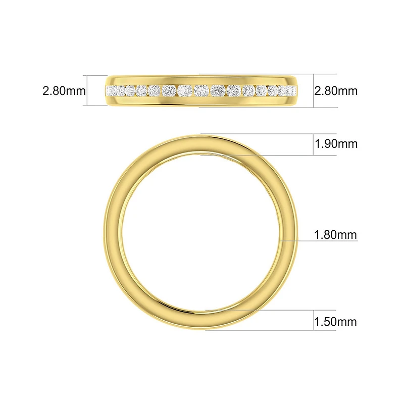 Wedding Band with 0.34 Carat TW of Diamonds in 14kt Gold