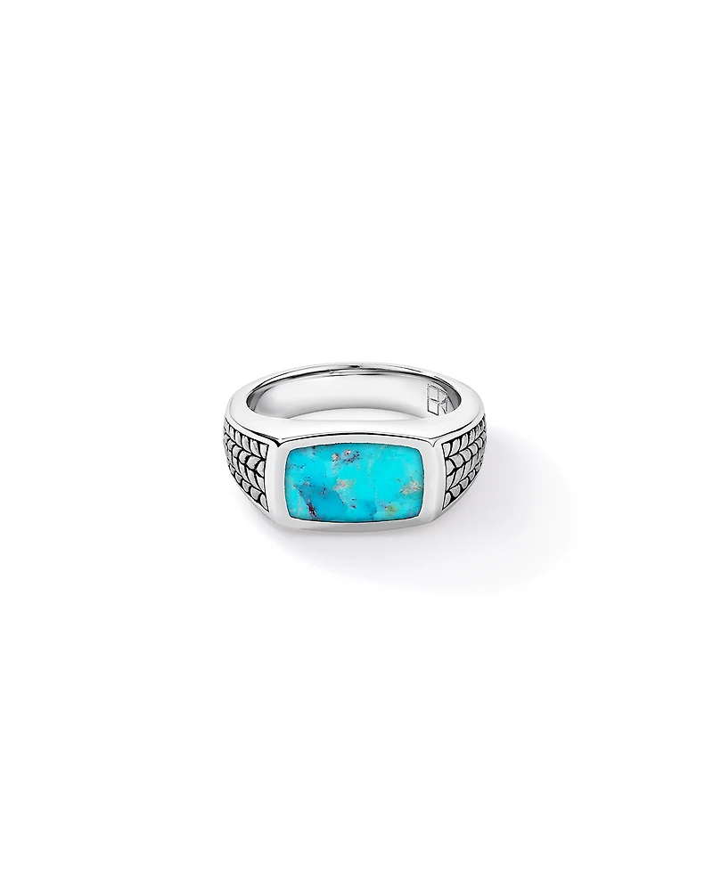 Turquoise Signet Ring in Sterling Silver