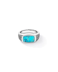 Turquoise Signet Ring in Sterling Silver