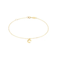 Collier à pendentif initiale C en or jaune 10 K