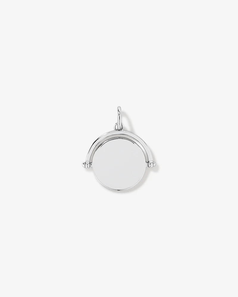 Engravable Spinning Circle Pendant in Sterling Silver