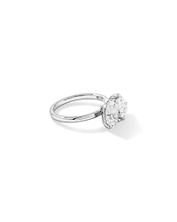 3.00TW Pear and Oval Laboratory-Grown Diamond Two Stone Engagement Ring 14kt White Gold