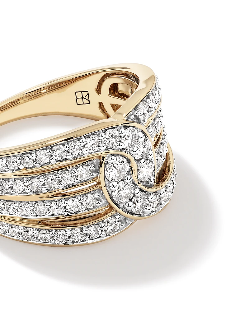 1.00 Carat TW Diamond Link Ring in 10kt White and Yellow Gold