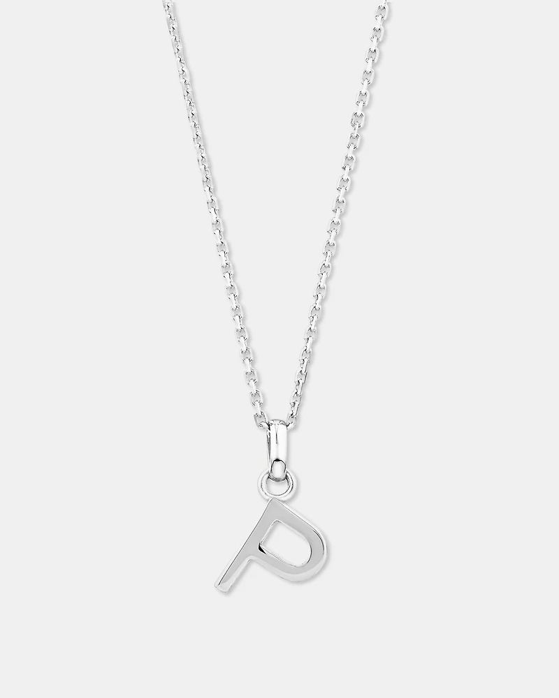"P" Initial Pendant in Sterling Silver