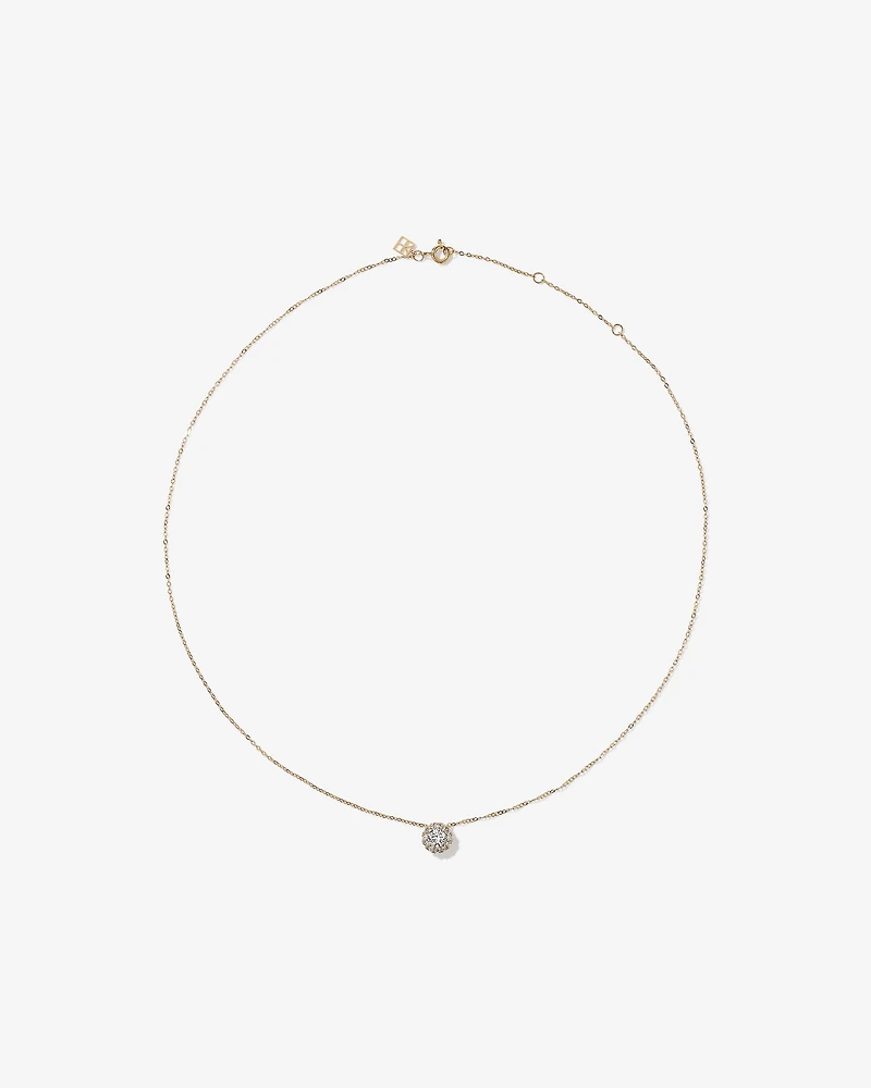 Pendentif halo en diamant ronde TW de 0,50 carat cultivé en laboratoire en or jaune 10 carats