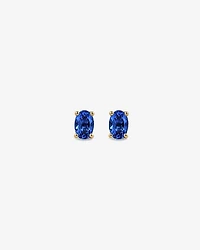 Boucles d'oreilles puces ovales Saphir en or jaune 10 ct