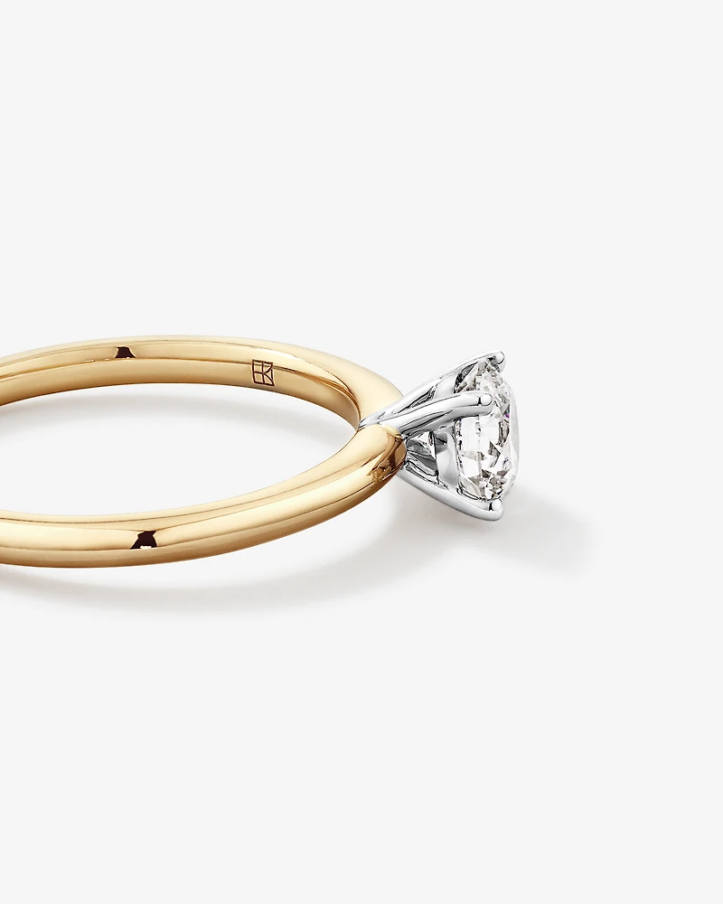 0.70 Carat TW Round Brilliant Laboratory-Grown Diamond Solitaire Engagement Ring 14kt Yellow and Gold