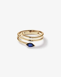 East West Marquise-Cut Created Sapphire Wrap Ring in 10kt Yellow Gold