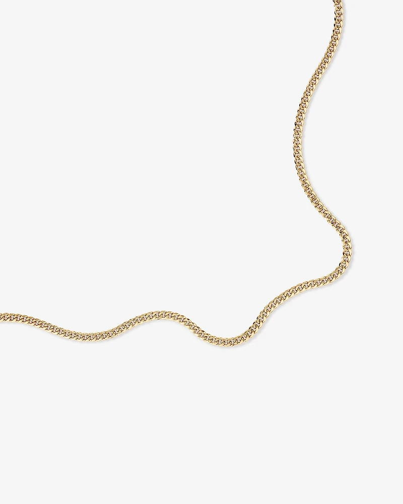 45cm (18”) 4.5mm Width Semi Solid Miami Curb Chain in 10kt Yellow Gold