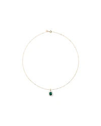 Created Emerald & .50 Carat TW Laboratory-Grown Diamond Halo Ring in 10kt Gold