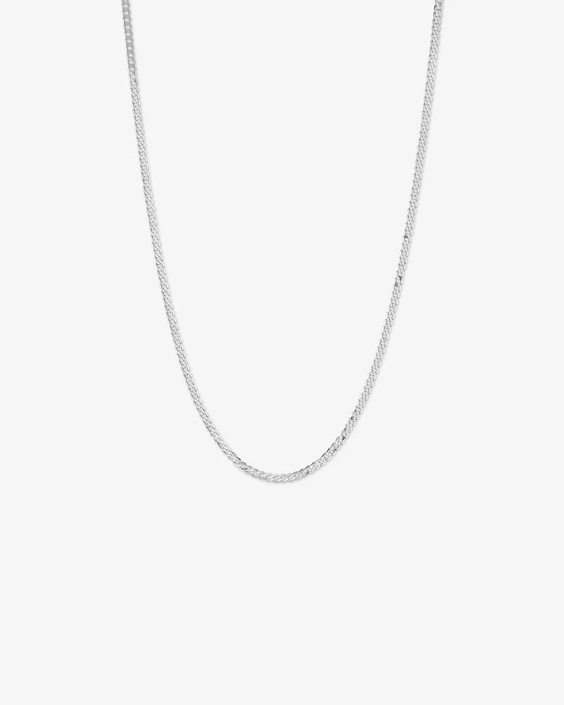 50cm (22") 3.75mm Width Solid Flat Bevelled Curb Chain in 10kt Gold