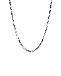 Collier chaîne gourmette épi 55 cm (21,6") largeur 4,1 mm en argent sterling oxydé
