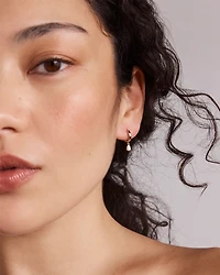 0.50 Carat TW Pear Cut Laboratory-Grown Diamond Drop Sleeper Earrings in 10kt Yellow Gold