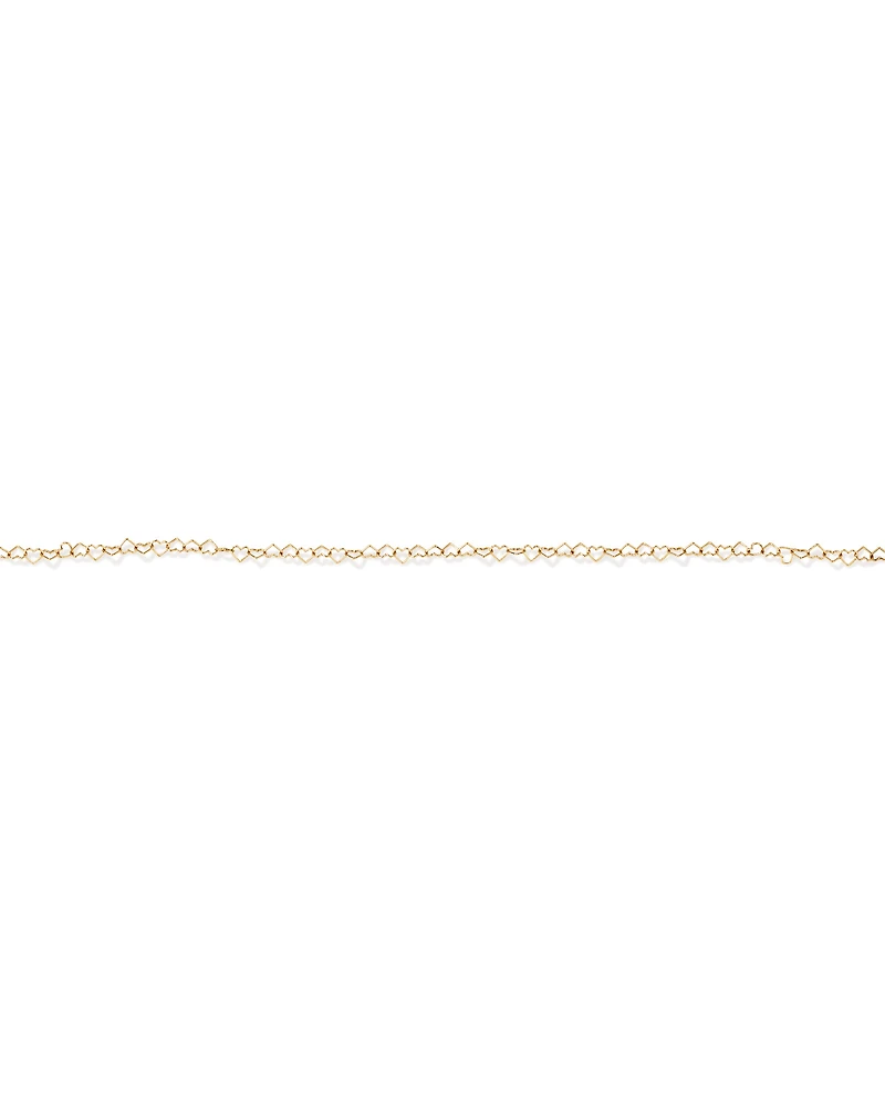 Heart Link Fancy Chain Bracelet in 10kt Yellow Gold