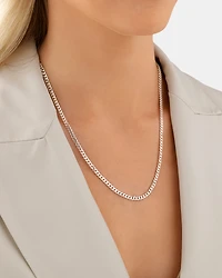 Chaîne gourmette en argent sterling de 60 cm, largeur de 3,4 mm