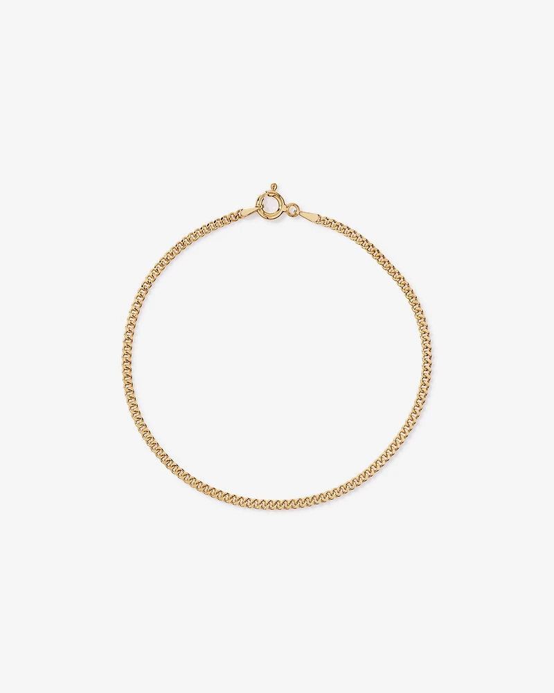 23cm (17") 2.1mm Width Solid Diamond Cut Curb Bracelet in 10kt Yellow Gold