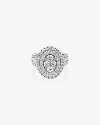 Oval Cluster Ring with 2.50 Carat TW of Diamonds in 14kt White Gold