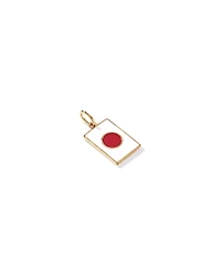 Japan Flag Pendant in 18Kt Vermeil