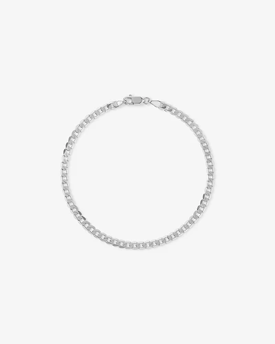 23cm (8.5") 3.75mm Flat Beveled Curb Bracelet in 10kt Gold