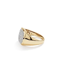 1.00 Carat TW Diamond Cluster Signet Ring in 10kt Yellow Gold
