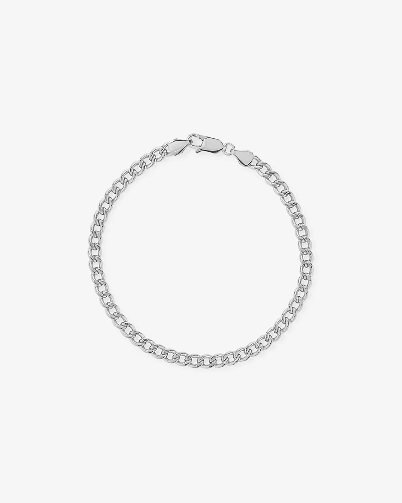 17cm (22") 4.2mm Width Semi Solid Diamond Cut Curb Bracelet in 10kt Gold