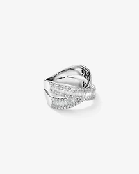 1.50 Carat TW Diamond Crossover Ring in 14kt White Gold