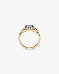 Oval Cut Tanzanite East-to-West Set Ring 10kt Yellow Gold