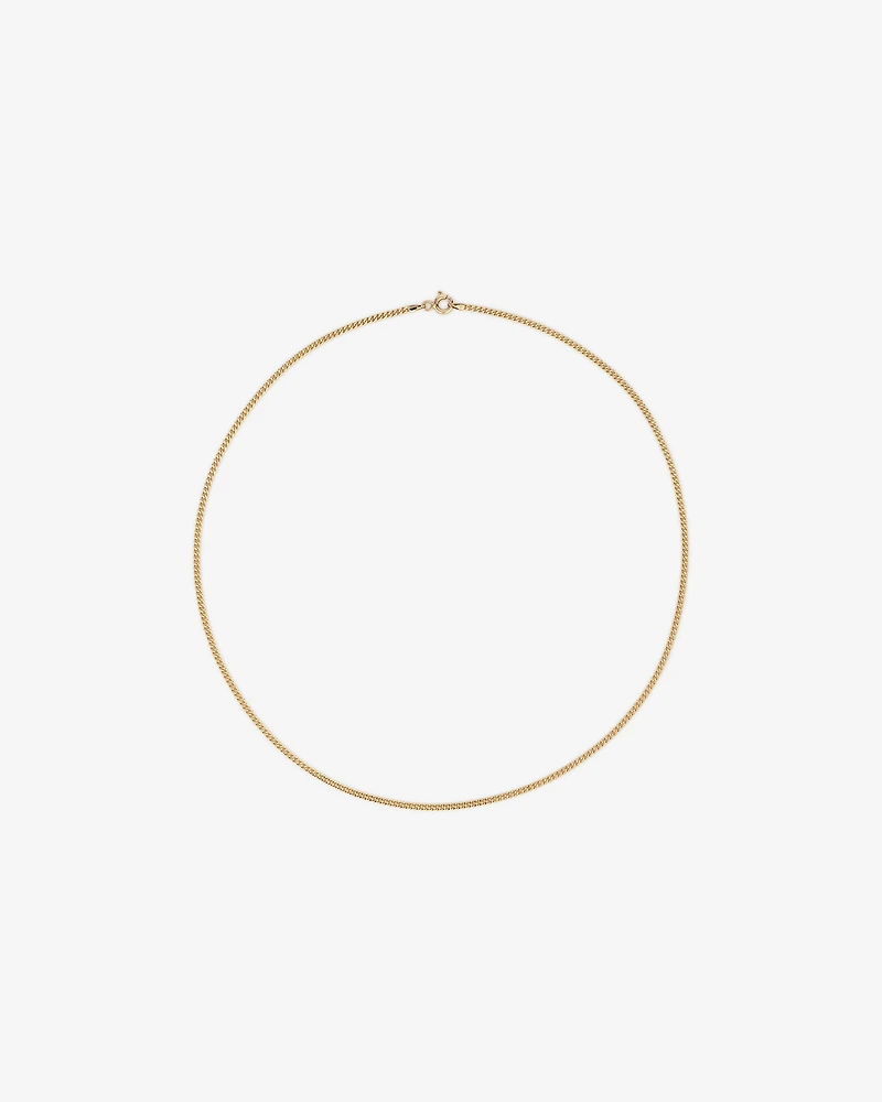 50cm (17") 2.1mm Width Solid Diamond Cut Curb Chain in 10kt Yellow Gold