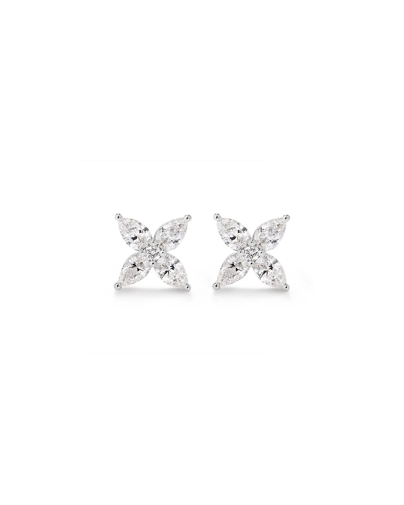 0.62 Carat TW Floret Laboratory-Grown Diamond Stud Earrings in 10kt White Gold