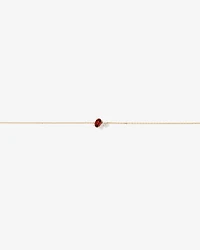 White Sapphire and Oval-Cut Garnet Toi Et Moi Bracelet in 10kt Yellow Gold