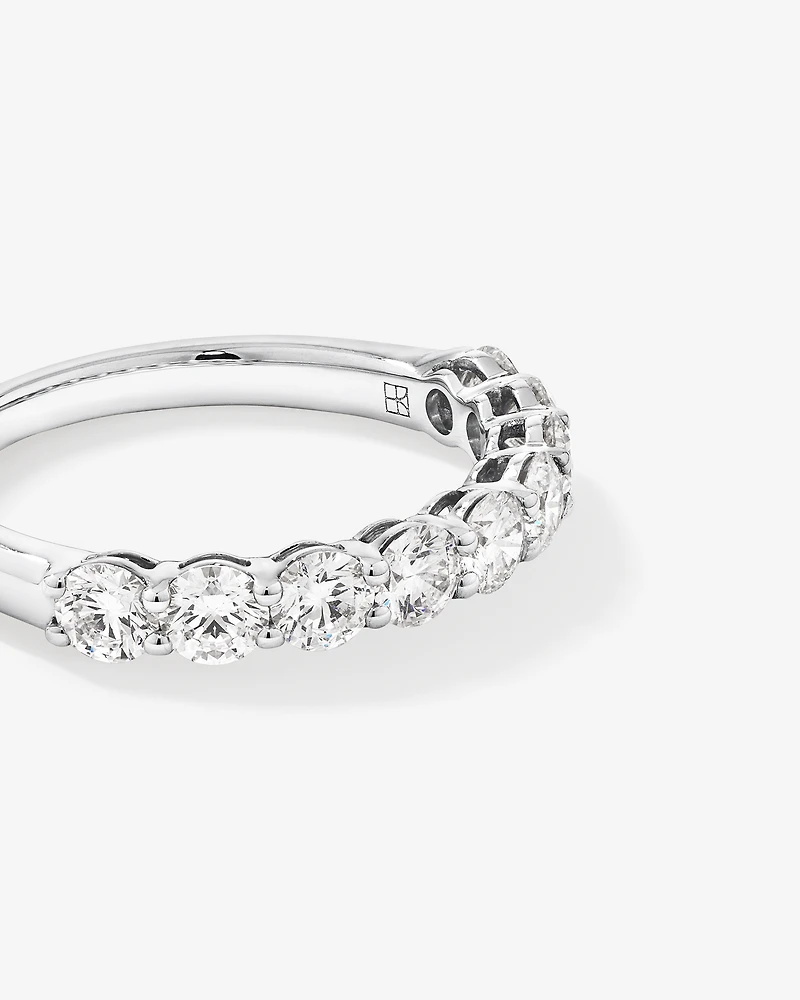 Bague de mariage ronde TW 1,30 carat en diamant brillant cultivé laboratoire or blanc 14 carats