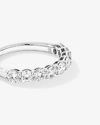 Bague de mariage ronde TW 1,30 carat en diamant brillant cultivé laboratoire or blanc 14 carats