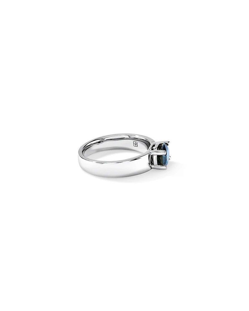 Australian Parti Sapphire East-to-West Set Ring 10kt Gold