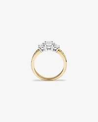 1.50 Carat TW 3 Stone Signature 101 Diamond Ring in 14kt Yellow and White Gold
